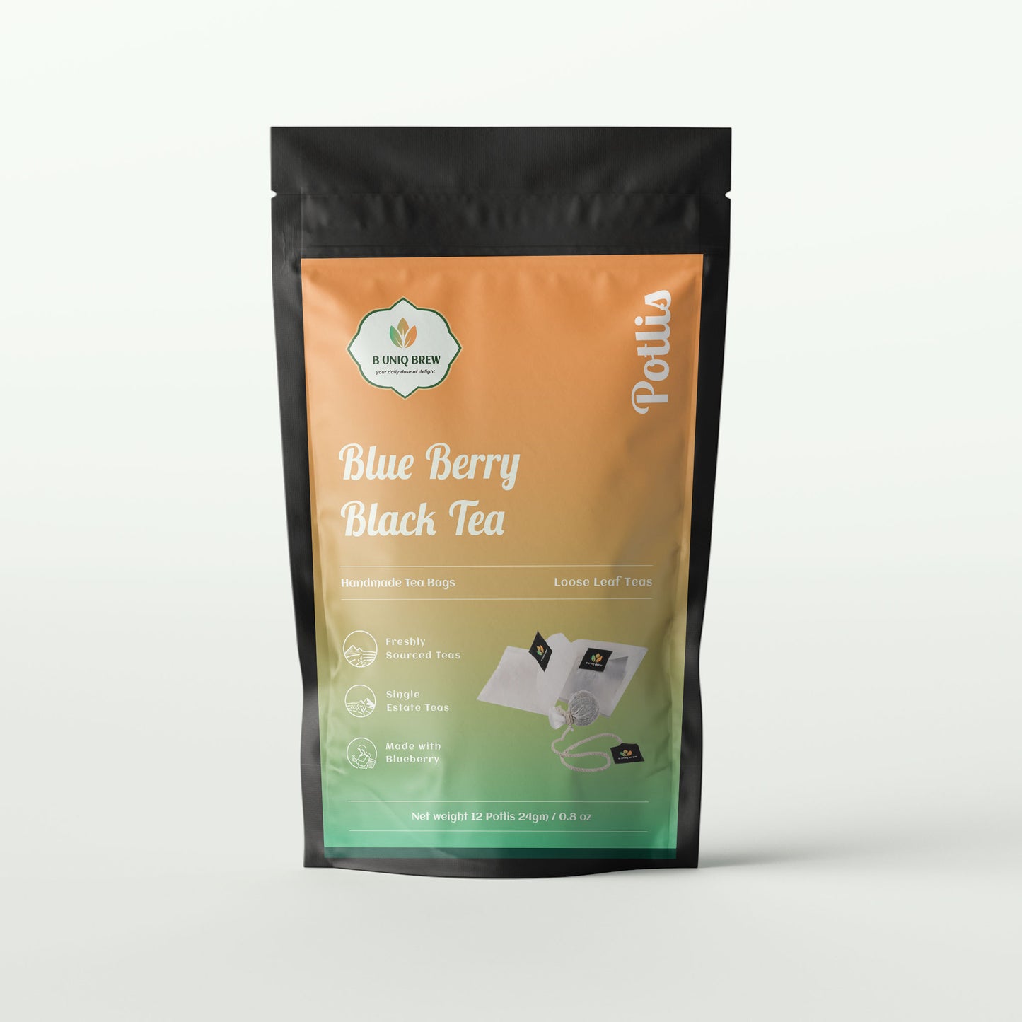 Blue Berry Black in Potlis Tea Bag
